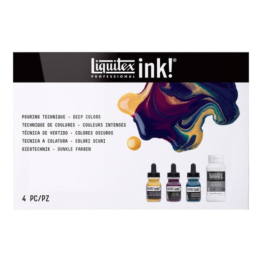 Liquitex Acrylic Ink Pouring Set, 4 Pieces || مجموعة حبر أكريليك ليكويتيكس للسكب، 4 قطع