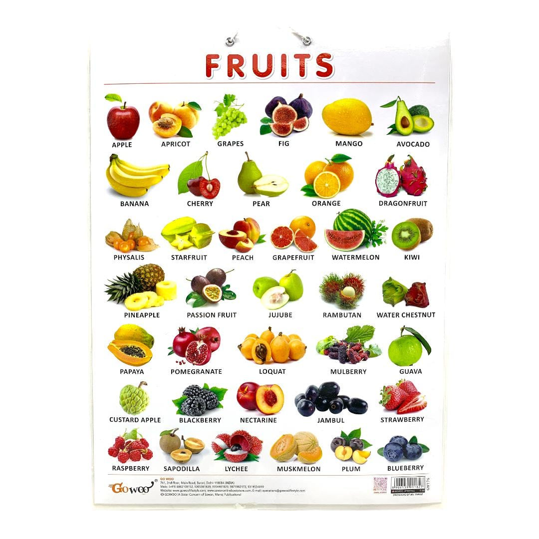 English Educational Posters Fruits || وسيلة انجليزي الفواكه