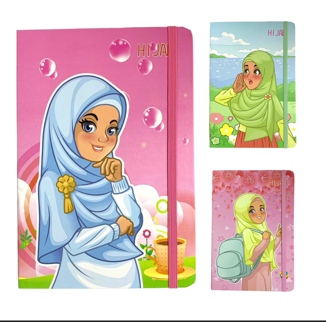 Hijabi Girl Printed Notebook 20 x 15 Assorted Models || دفتر مطبوع حجم ١٥*٢٠ موديلات مختلفة البنت المحجبة