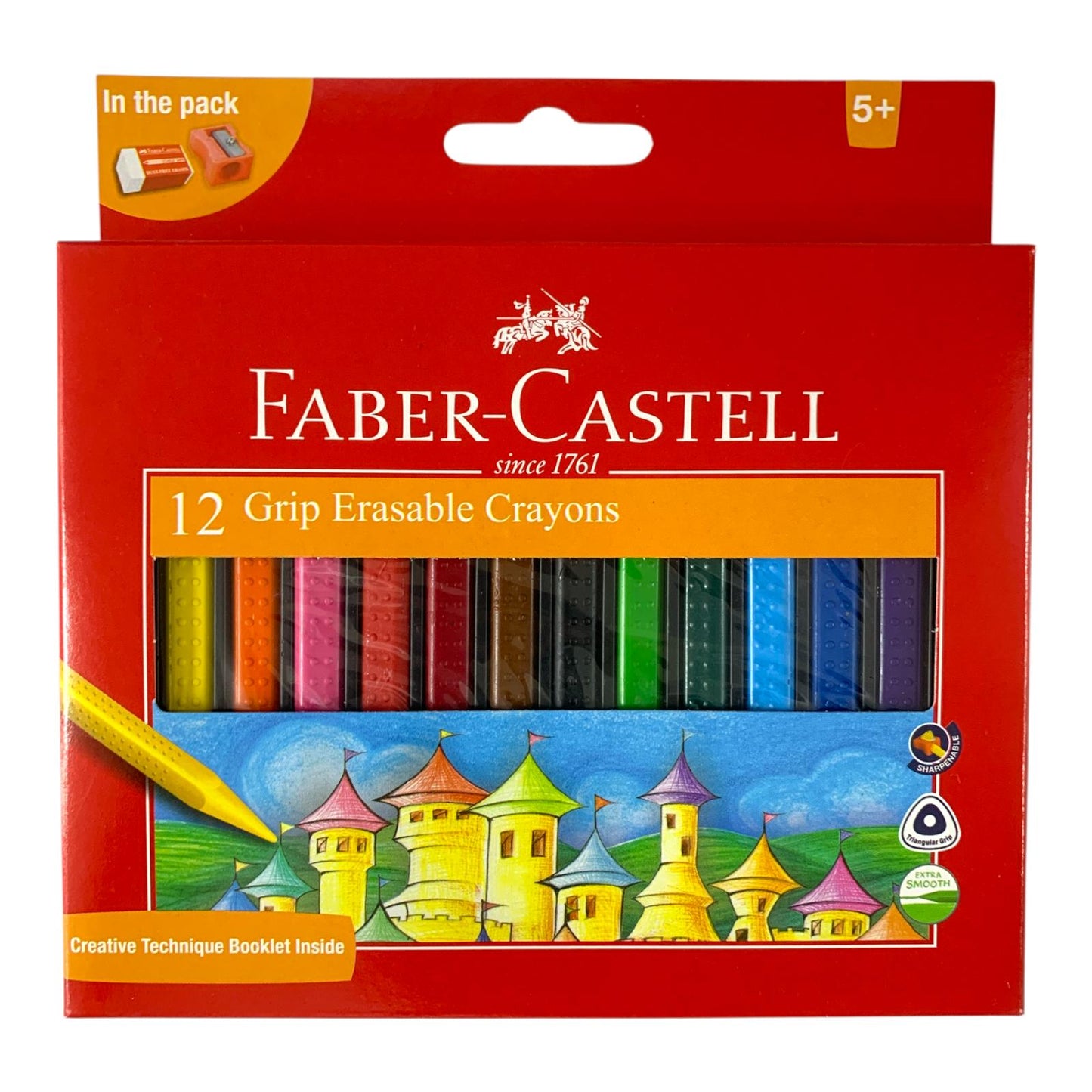 Faber Castell 12 Grip Erasable Crayons || الوان شمعية ماسحة 12 لون فيبر كاسنل