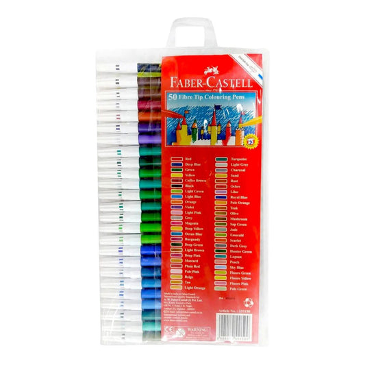 Faber Castell 50 colored markers || أقلام تلوين فيبر كاستل، 50 لونًا