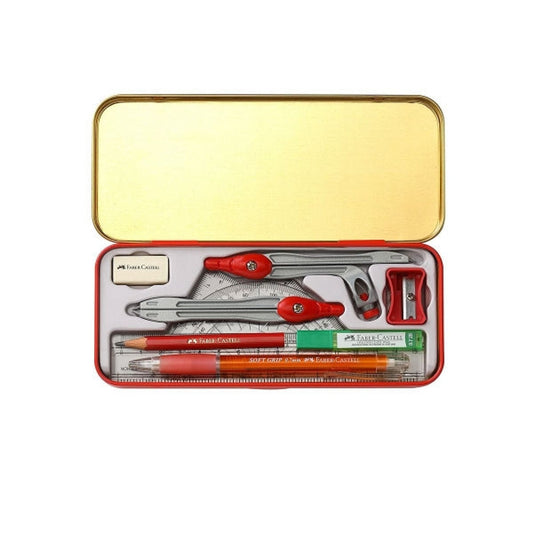 Faber Castell Mathematical Instrument Box Vertex || ادوات هندسيه فيبر كستل علبه حديد