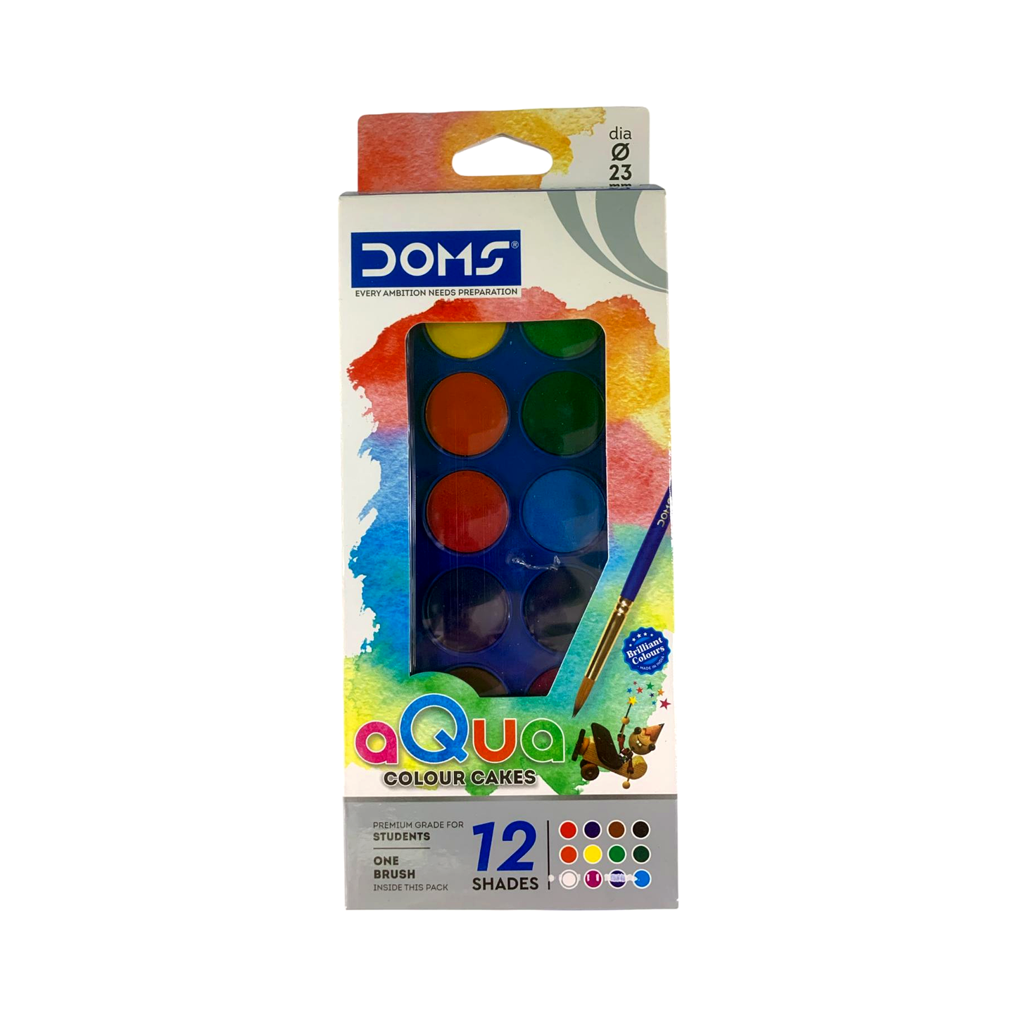 DOMS Aqua Watercolour Cakes 12-Shade Set || الوان مائية دومز اقراص 12 لون