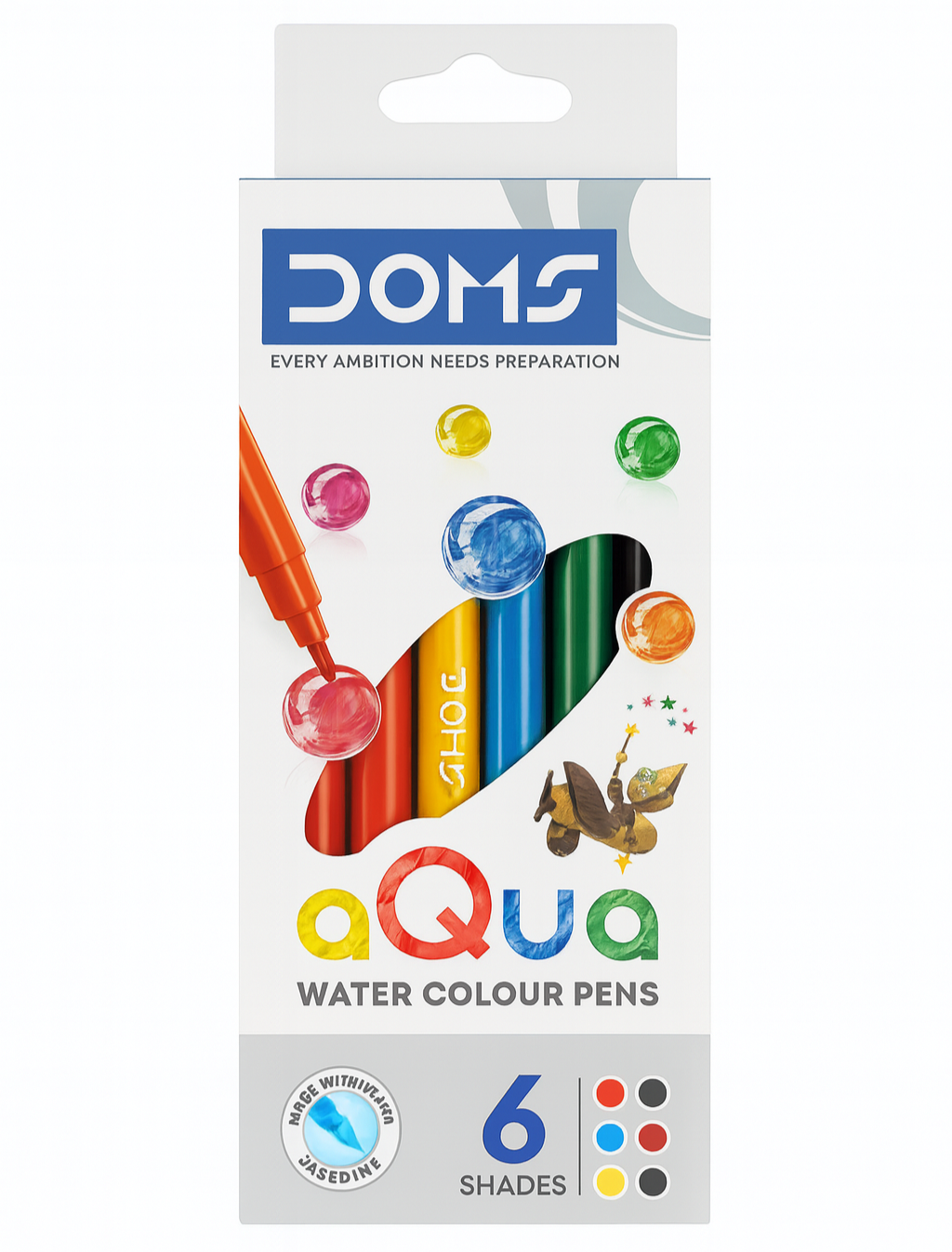 DOMS Aqua Watercolour Pens 6-Shade Set || الوان ماركر مائية دومز 6 لون