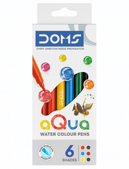 DOMS Aqua Watercolour Pens 6-Shade Set || الوان ماركر مائية دومز 6 لون