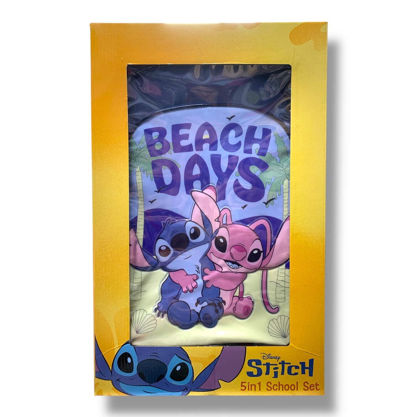 Stitch 5 in 1 School Set 18" Trolley Bag Lunch Bag Pencil Case Lunch Box Water Bottle  || بوكس العودة للمدرسة 5 قطع جنطة ترولي كبيرة 18 انش شنطة اكل مقلمة لانش بوكس مطارة ماء ستيتش