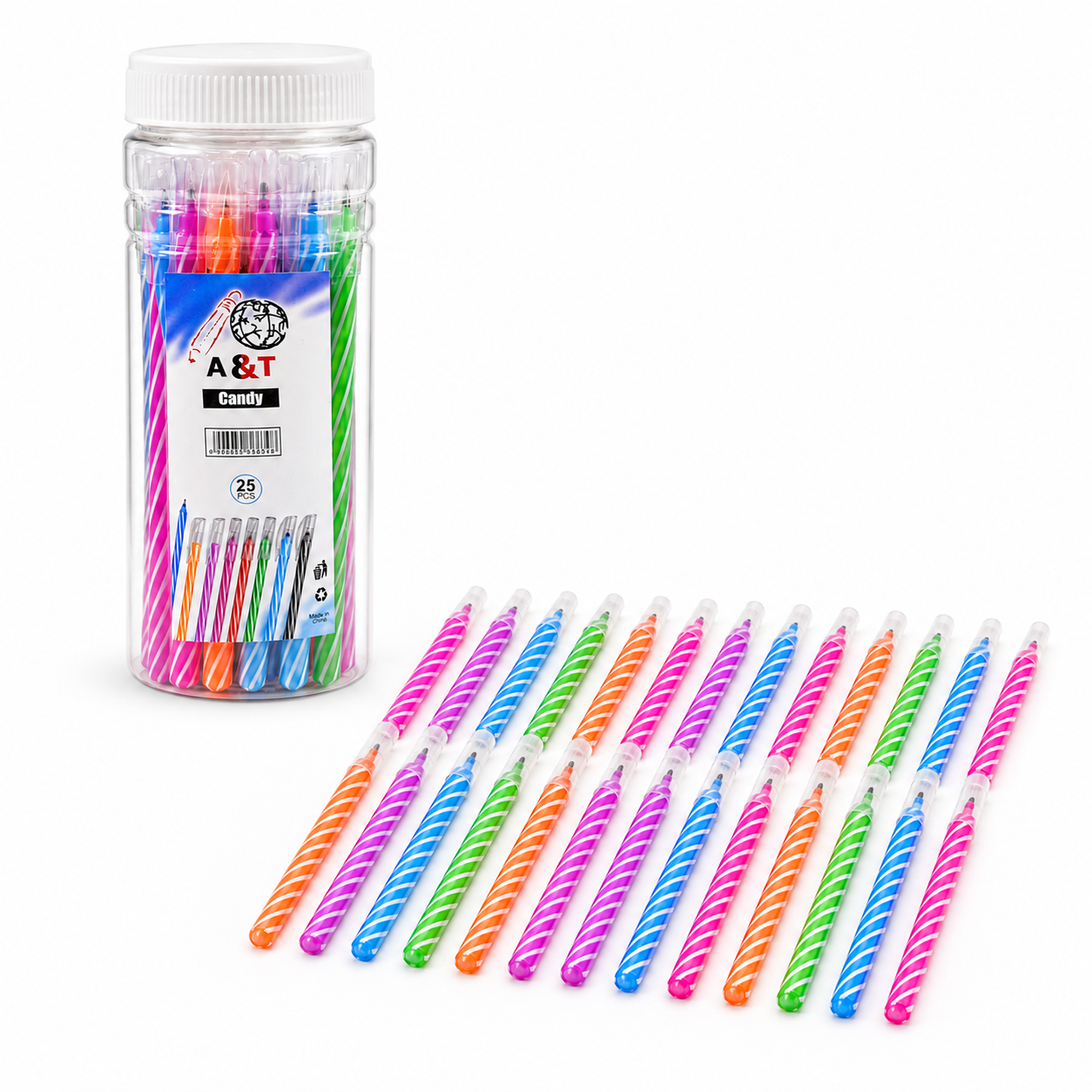 A&T Pen Pack Candy 25 Pcs || اقلام حبر اي اند تي كاندي 25 حبة