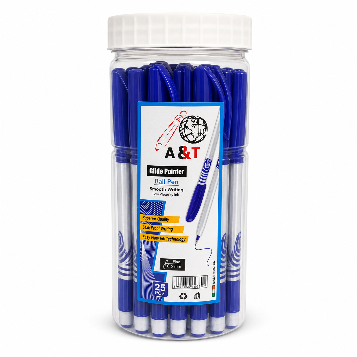A&T Glide Pointer Ball Pen Package 25 pens || علبة اقلام حبر اي اند تي قلايد بوينتر 25 قلم