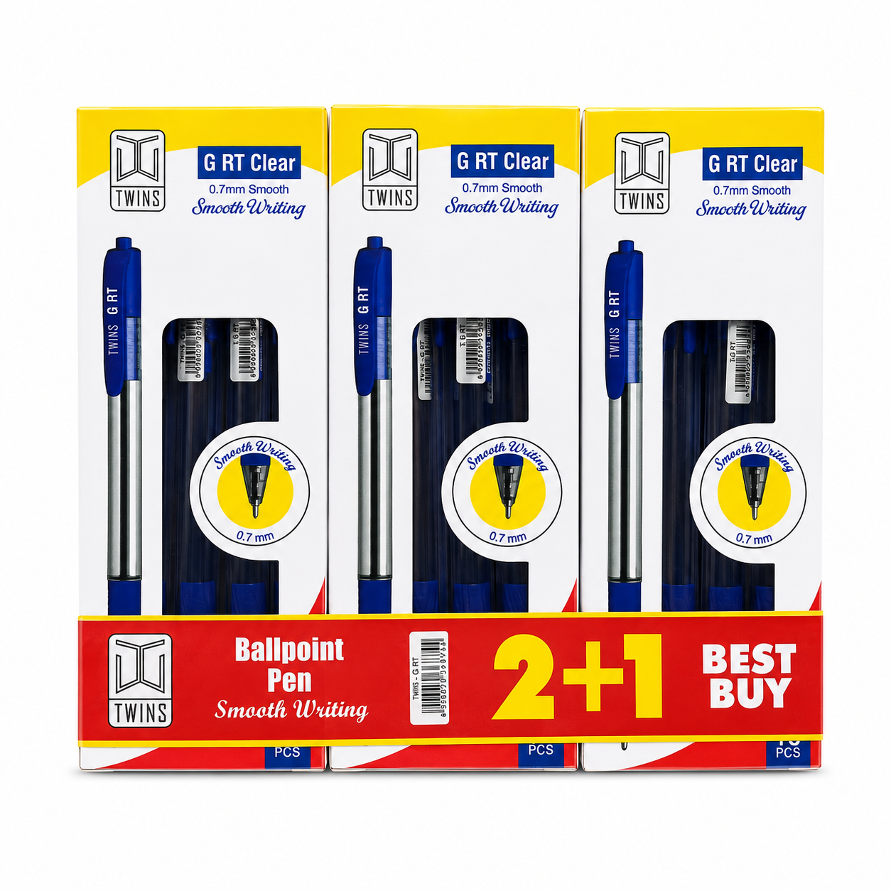 Twins Pens Package GRT Clear 3 Pack || مجموعة اقلام حبر توينز جي ار تي 3 باكيت