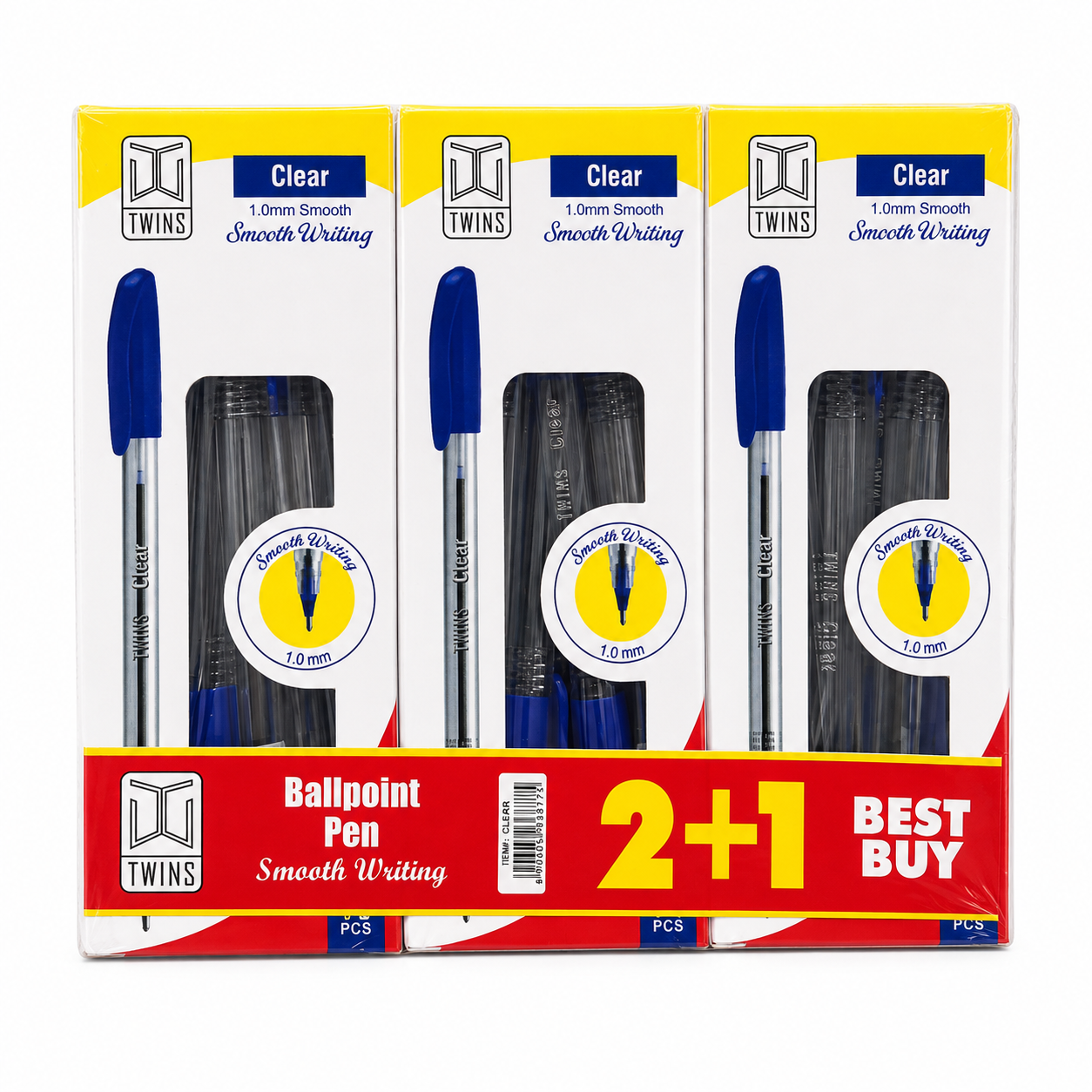 Twins Pens Package Clear 3 Pack || مجموعة اقلام حبر توينز كلير 3 باكيت