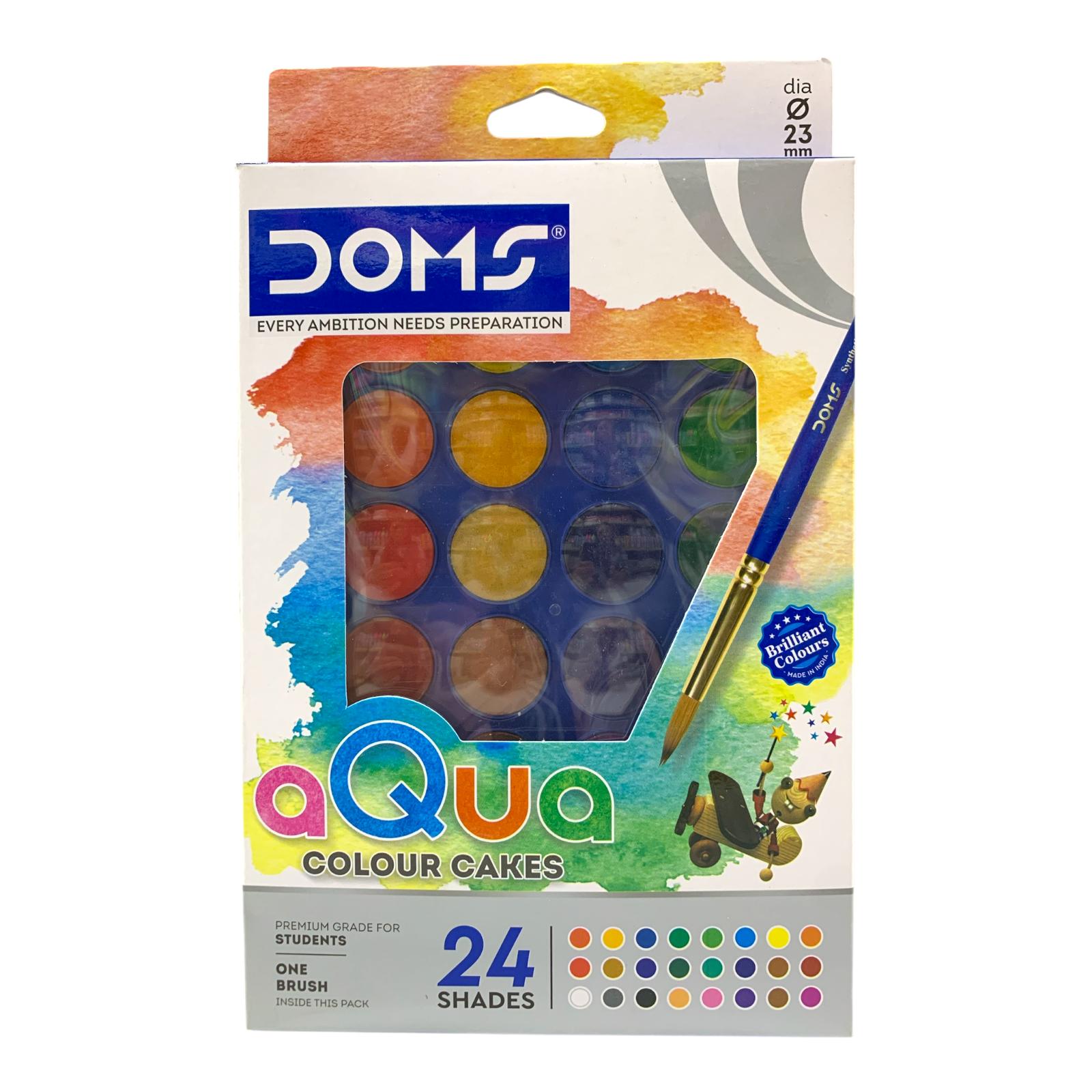 DOMS Aqua Colour 24 Shades with Brush || الوان مائية 24 لون مع فرشة دومز