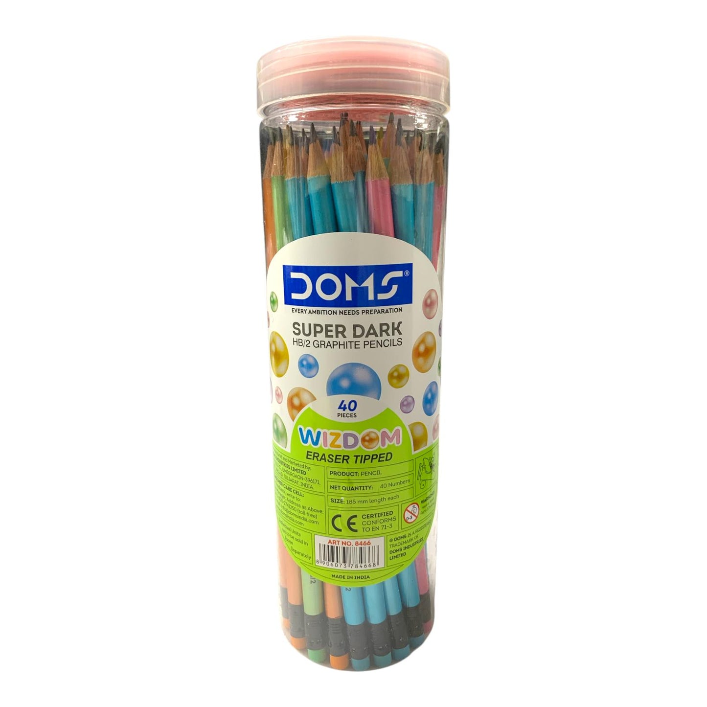 DOMS Wizdom Super Dark Eraser Tipped Pencils 40-Piece Pack || علبة اقلام رصاص دومز 40 قلم