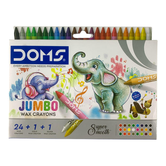 DOMS Jumbo Wax Crayons 24+1+1 Set || الوان شمعية جامبو 24+1+1 لون