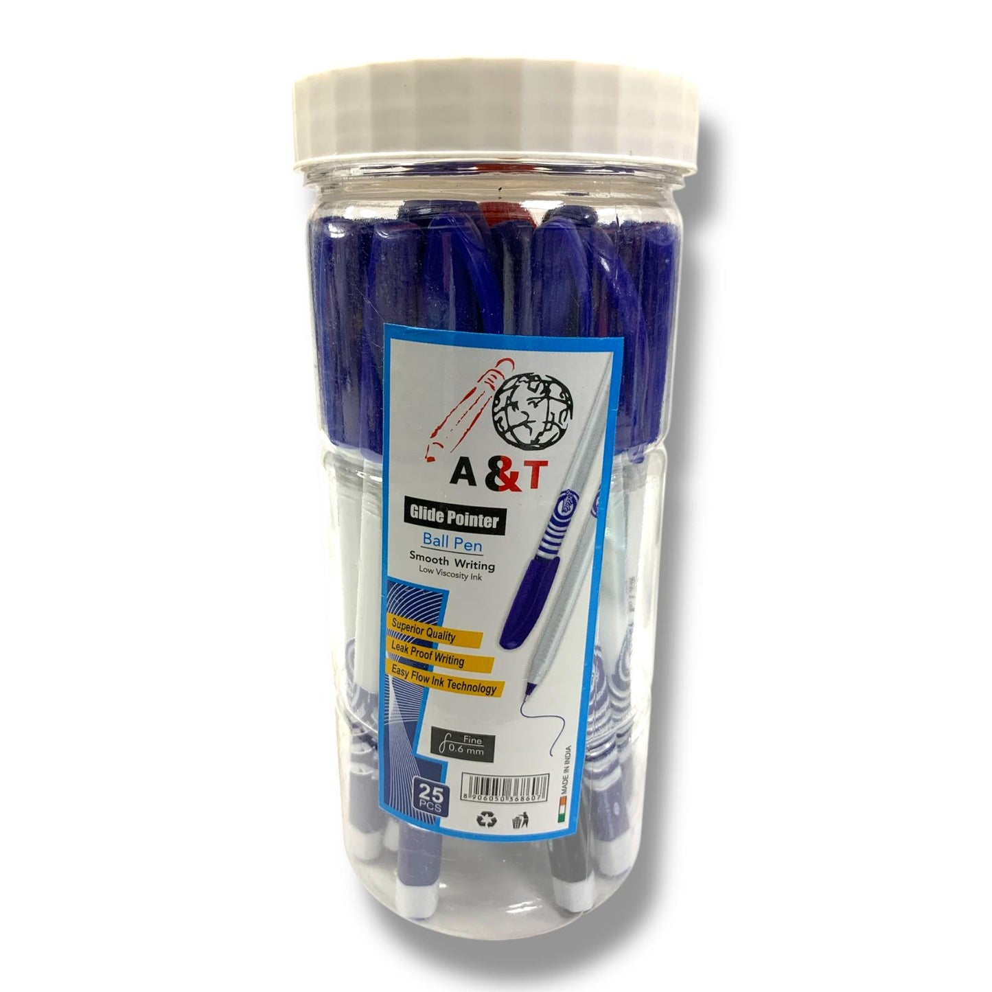 A&T Glide Pointer Ball Pen Package 25 pens || علبة اقلام حبر اي اند تي قلايد بوينتر 25 قلم 