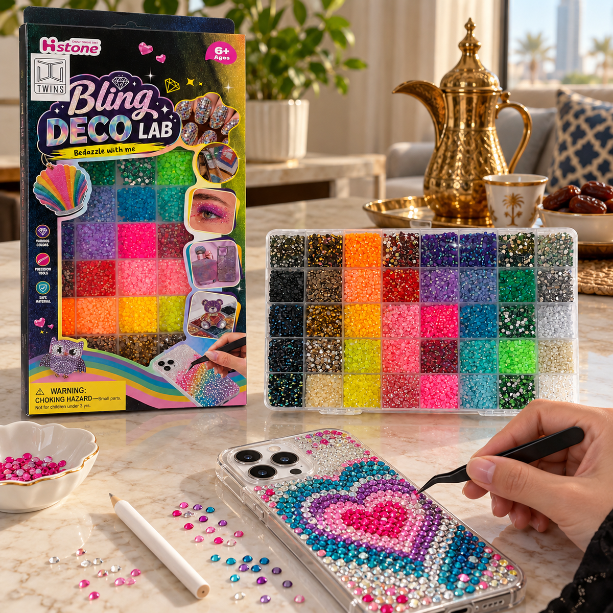 Bedazzled Crystals 40 Colors with Glue Set || مجموعة بيدازلد كريستال 40 لون مع صمغ