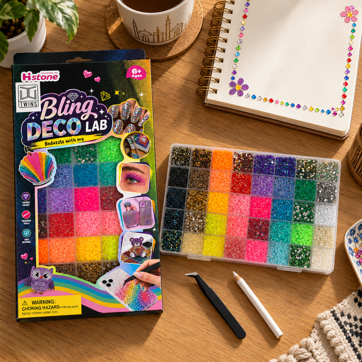 Bedazzled Crystals 40 Colors with Glue Set — notebook decorating lifestyle