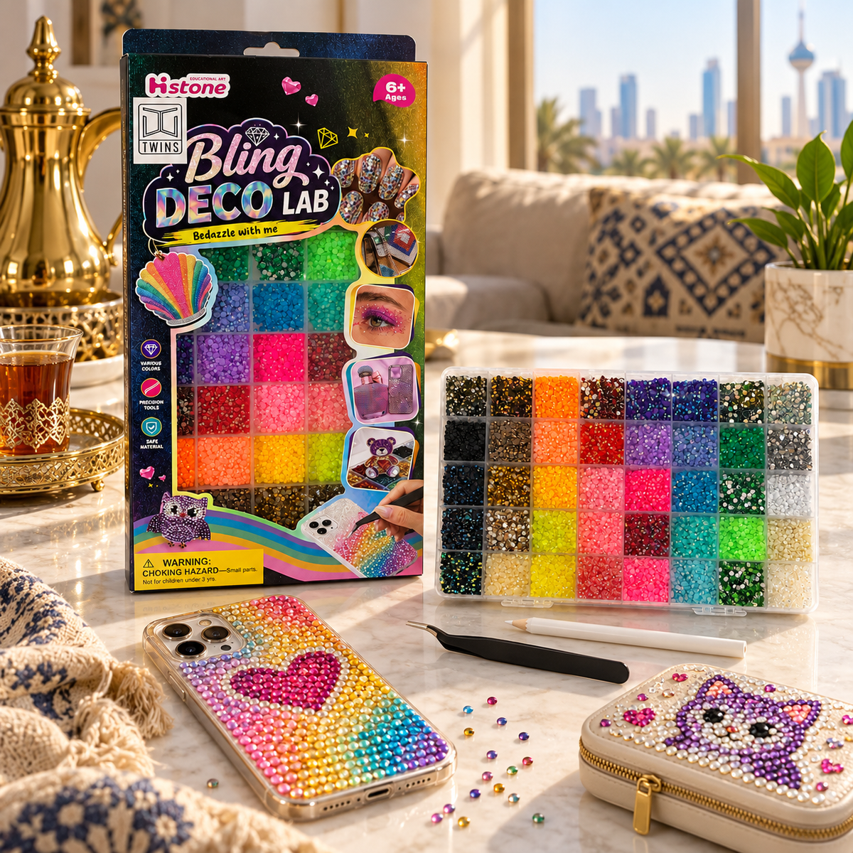 Bedazzled Crystals 40 Colors with Glue Set || مجموعة بيدازلد كريستال 40 لون مع صمغ