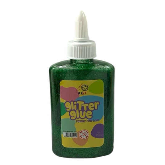 A&T Glitter Glue 118g Dark Green || صمغ قلتر اي اند تي ١١٨ جرام لون اخضر غامق