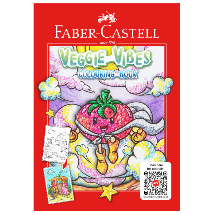 Faber Castell Veggie Vibes Coloring Book || دفتر تلوين للاطفال فيبر كاستل الخضار المرحة