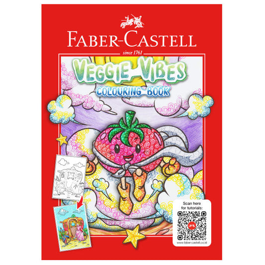 Faber Castell Veggie Vibes Coloring Book || دفتر تلوين للاطفال فيبر كاستل الخضار المرحة