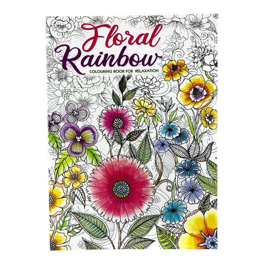 Adult Coloring Book Floral Rainbow || دفتر تلوين للكبار قوس قزح الزهر