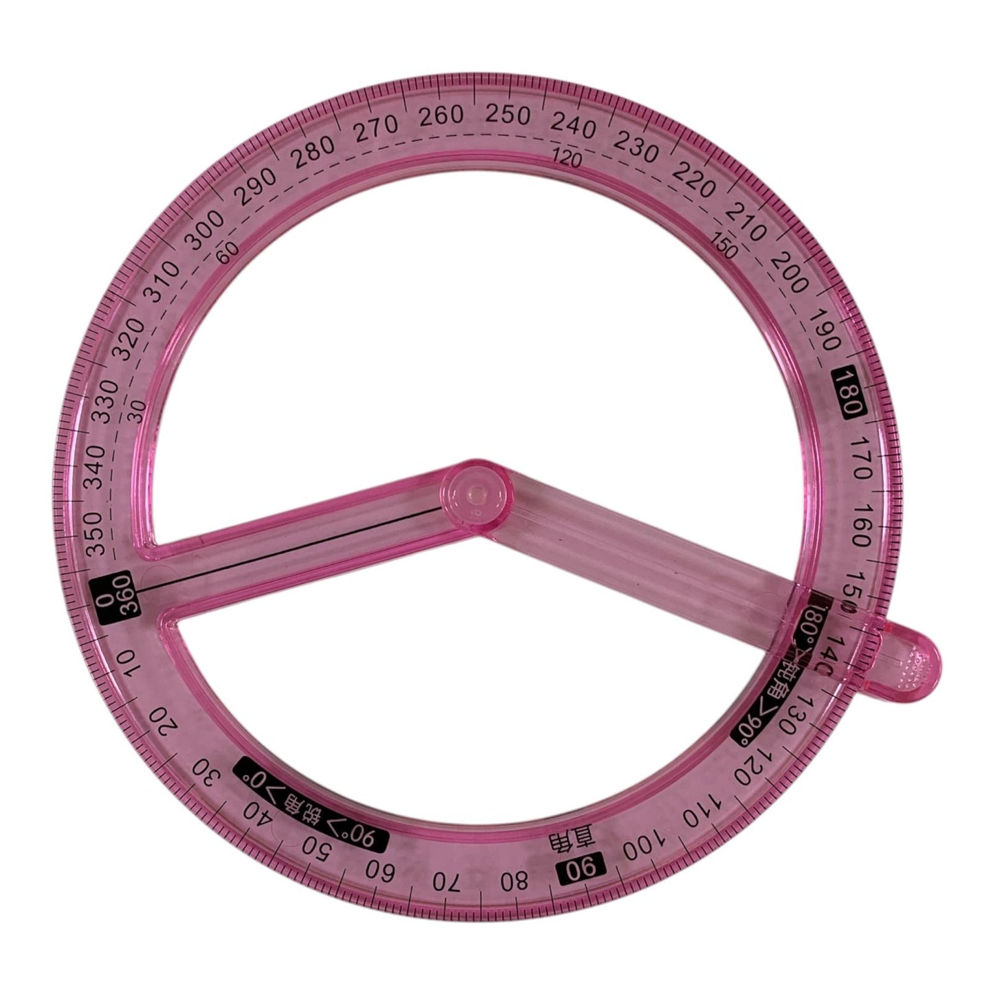Full Circle Protractor Pink Color || منقلة دائرية لون وردي