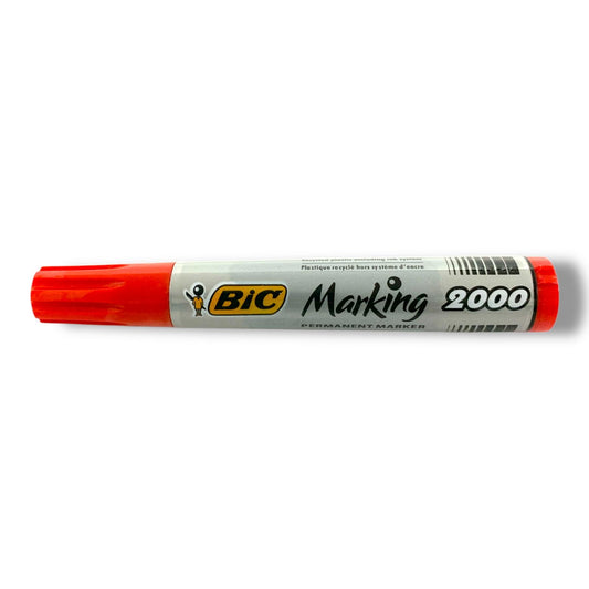 Bic Marking 2000 Permanent Marker Round Tip Red || قلم ثابت بيك راس دائري ماركنج ٢٠٠٠ احمر