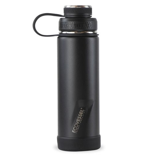 Ecovessel BOULDER 20 oz - TriMax® Insulated Stainless Steel - Black Shadow Water Bottle