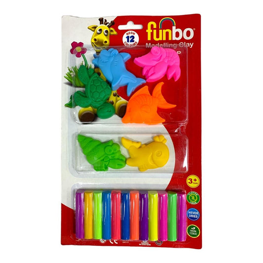 Funbo Modeling Clay for Kids 12 Neon Colors || طين صلصال فنبو للاطفال ١٢ لون فسفوري