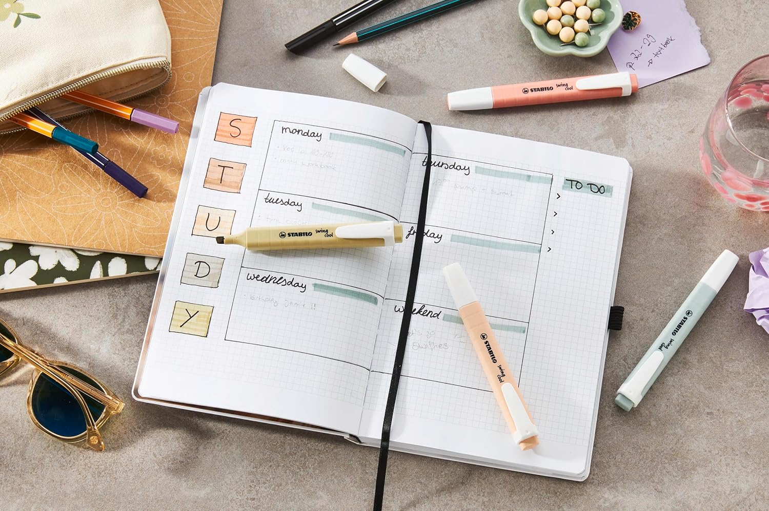 Stabilo Highlighter Set Swing Cool 6 Colors || مجموعة اقلام فسفوري باستيل ستابيلو 6 بون