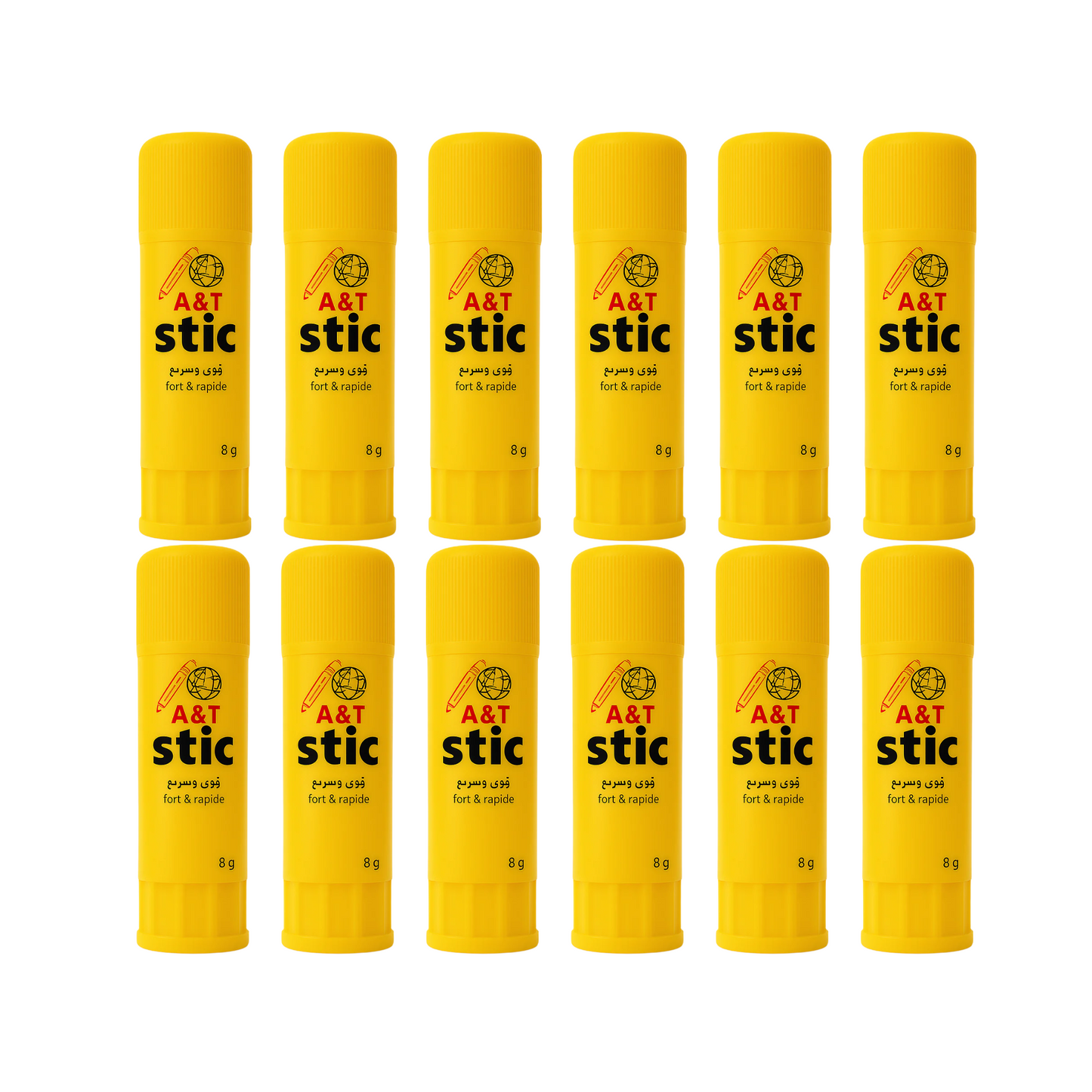 A&T Glue Stic Offer 12 Pcs 8 g || عرض صمغ اي اند تي ستك 12 حبة حجم صغير