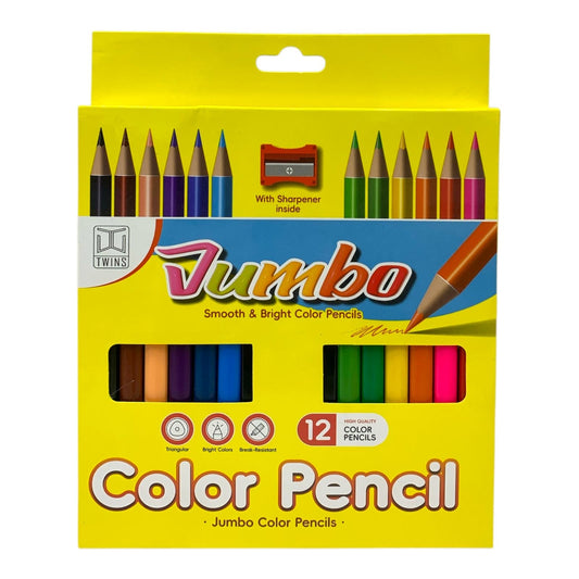A&T Twins Jumbo Colored Pencils 12 Colors || الوان خشبية جامبو توينز ١٢ لون