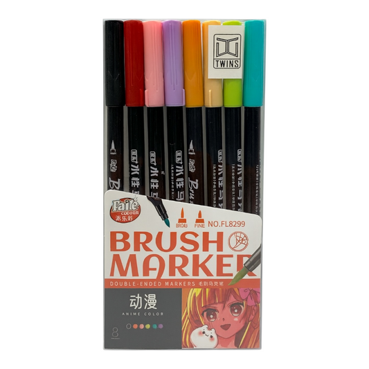 A&T Twins Brush Marker 12 Colors || الوان توينز برش ماركر ١٢ لون