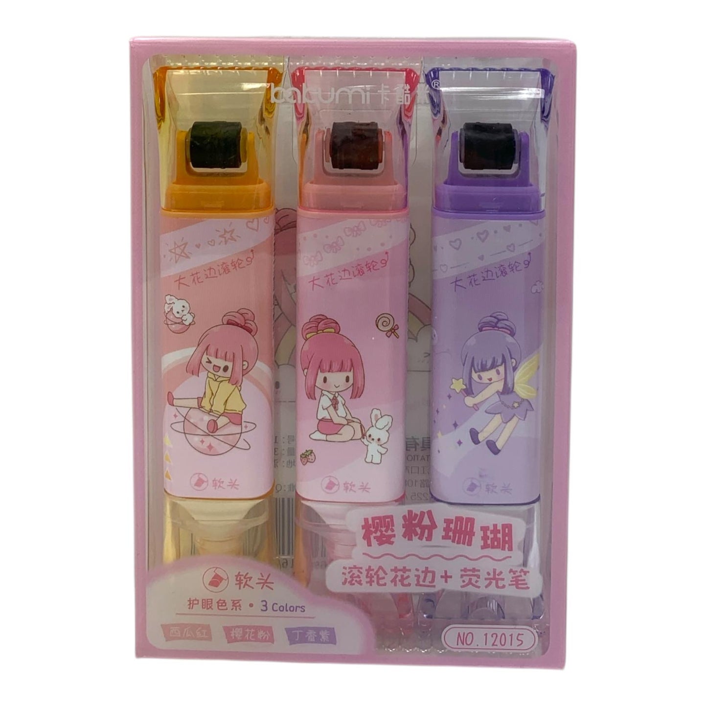 A&T Twins Double Tip Highlighter and Roller || الوان فسفوري راسين مع رول لتسطير الدفاتر