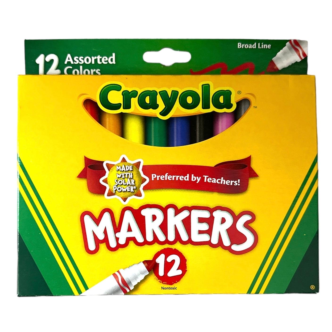 Crayola Markers 12 Colors Broad Line || الوان شينية كرايولا ١٢ لون خط عريض