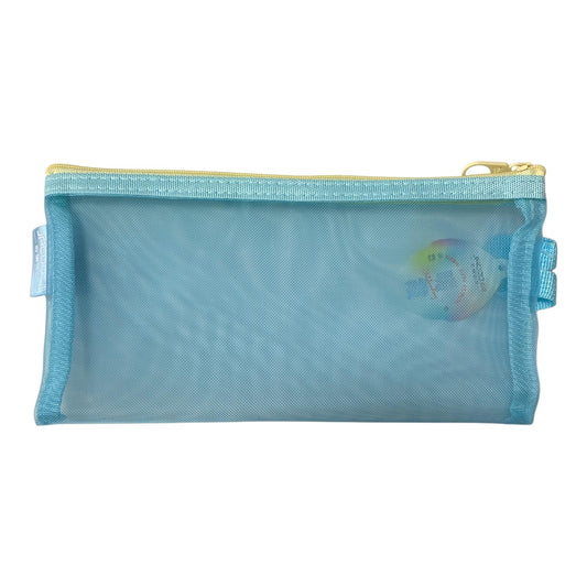 Blue Pencil Case Pouch File Zipper Mesh Style || مقلمة سحاب ملف لون ازرق