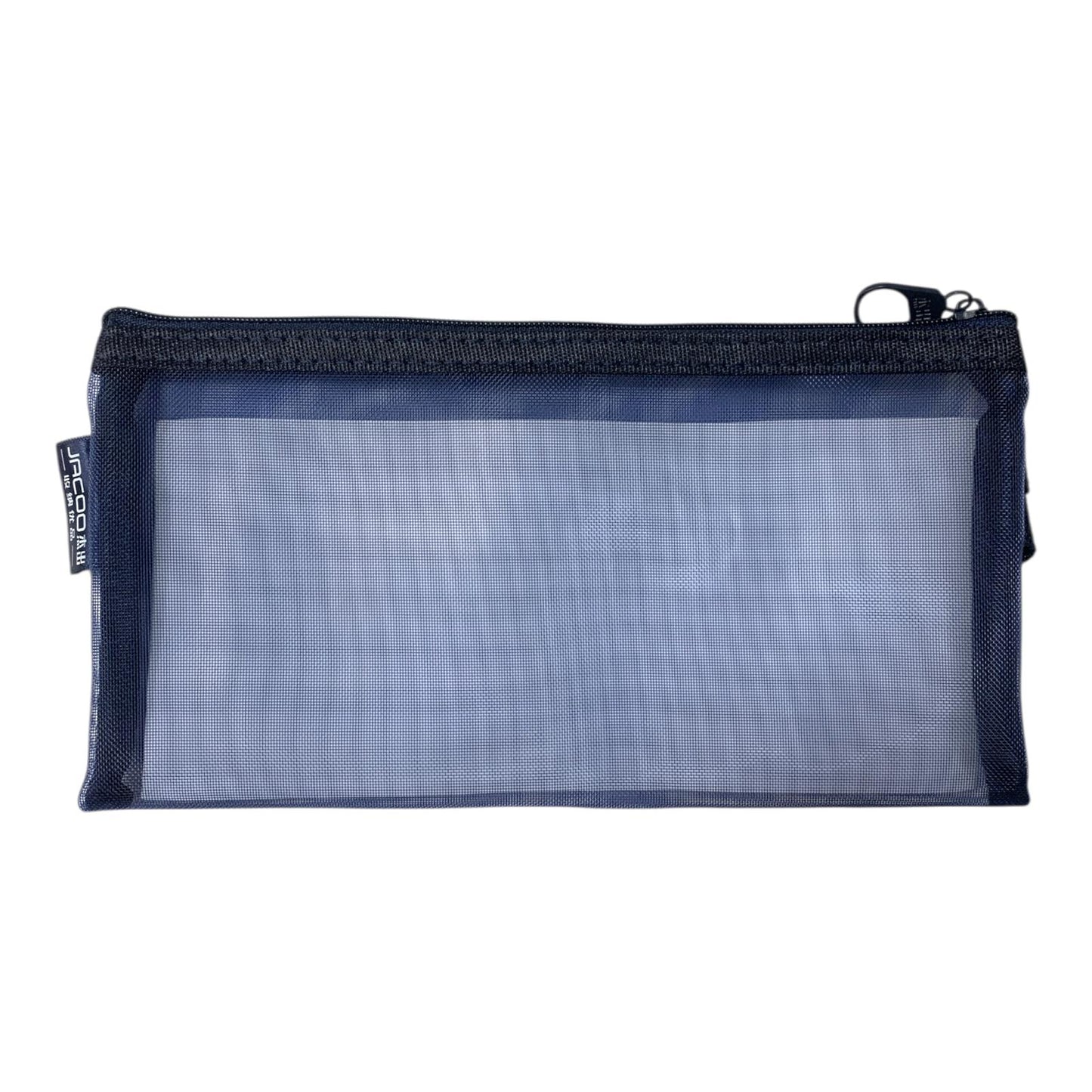 Dark Blue Pencil Case Pouch File Zipper Mesh Style || مقلمة سحاب ملف لون ازرق غامق