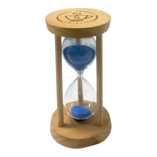 A&T Blue Wooden Sand Timer for Tea 5-Minute Hourglass || ساعة رملية اي اند تي 5 دقائق لون ازرق