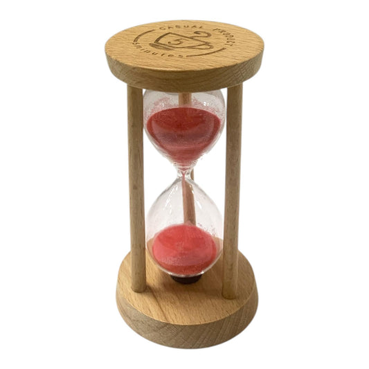 A&T Red Wooden Sand Timer for Tea 5-Minute Hourglass || ساعة رملية اي اند تي 5 دقائق لون احمر