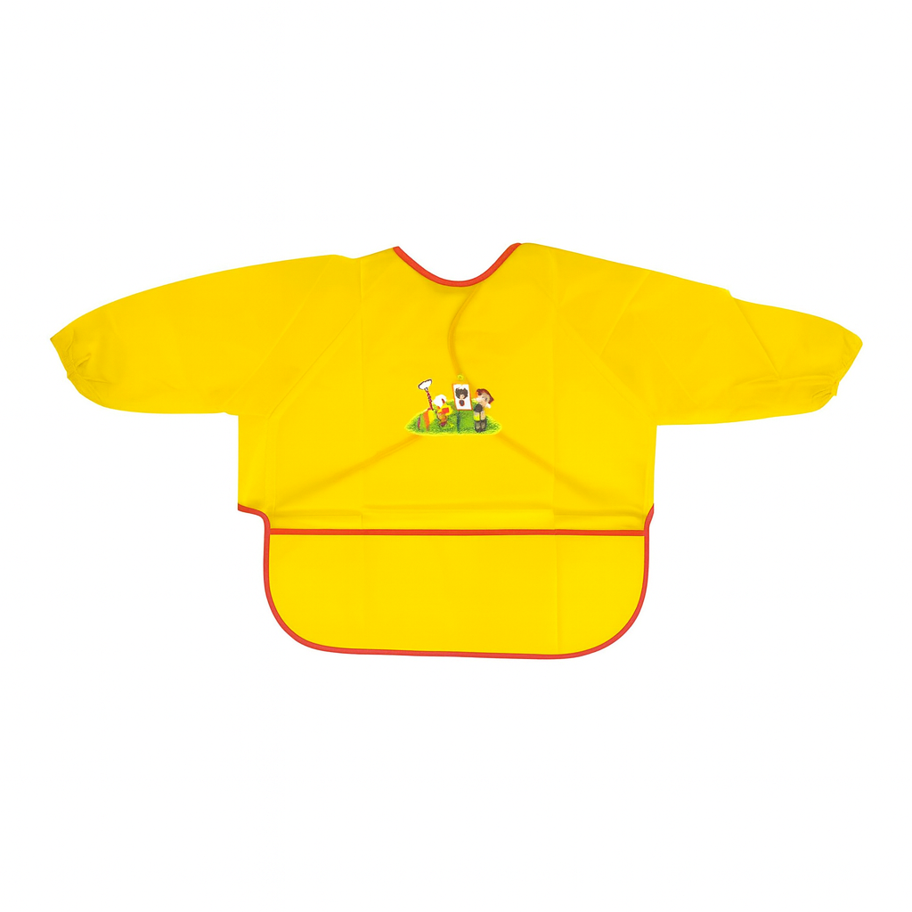 A&T Twins Yellow Children Painting Bib Color Long Sleeve Apron || صدرية اطفال للتلوين كم طويل لون اصفر