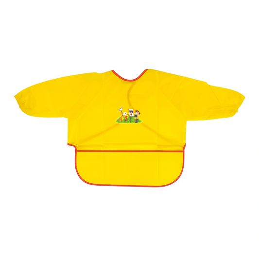 A&T Twins Yellow Children Painting Bib Color Long Sleeve Apron || صدرية اطفال للتلوين كم طويل لون اصفر