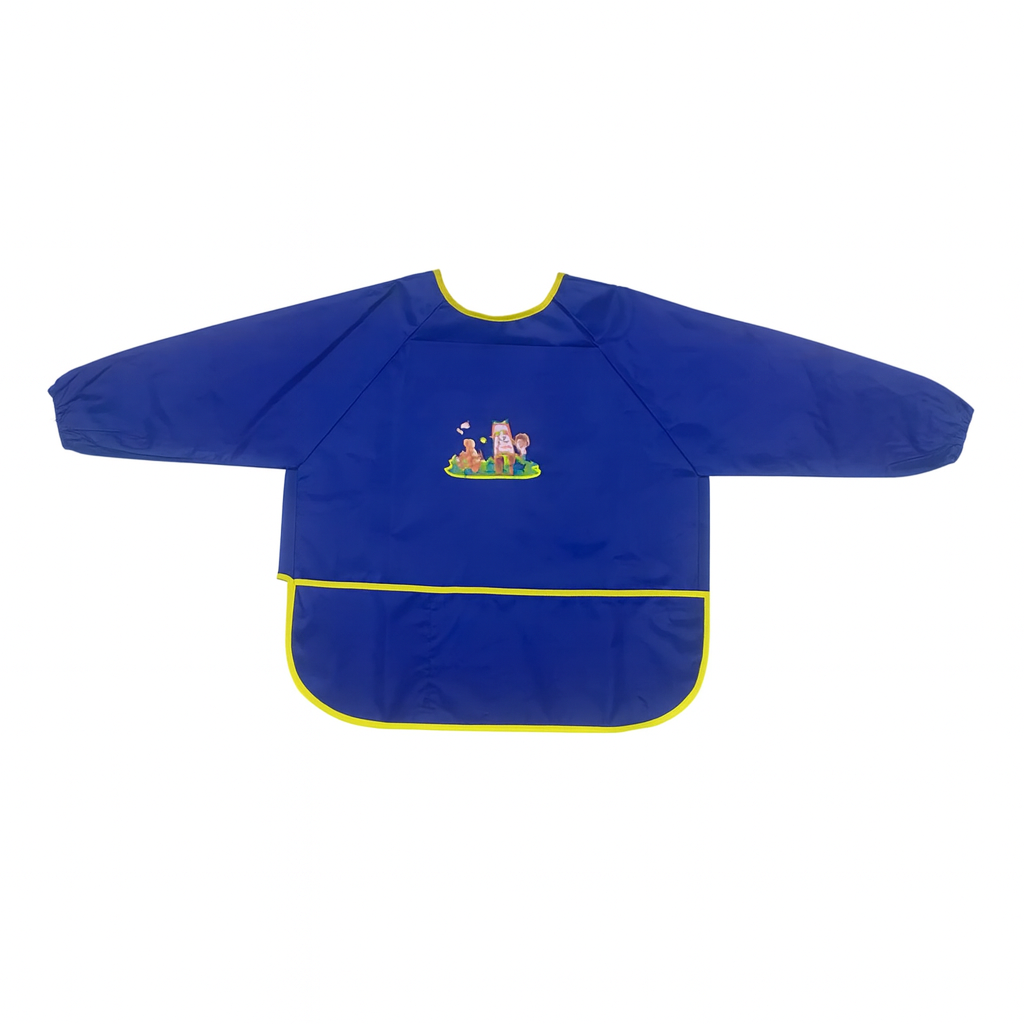 A&T Twins Blue Children Painting Bib Color Long Sleeve Apron || صدرية اطفال للتلوين كم طويل لون ازرق