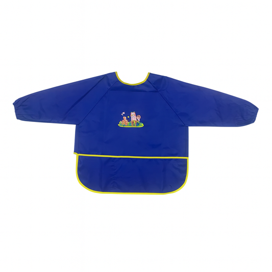 A&T Twins Blue Children Painting Bib Color Long Sleeve Apron || صدرية اطفال للتلوين كم طويل لون ازرق