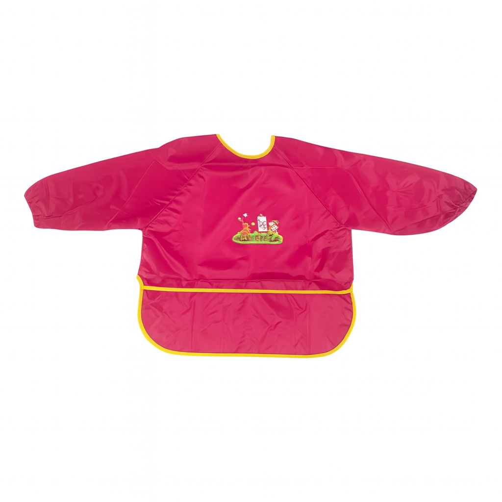 A&T Twins Pink Children Painting Bib Color Long Sleeve Apron || صدرية اطفال للتلوين كم طويل لون وردي