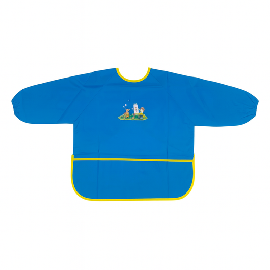 A&T Twins Light Blue Children Painting Bib Color Long Sleeve Apron || صدرية اطفال للتلوين كم طويل لون ازرق سماوي