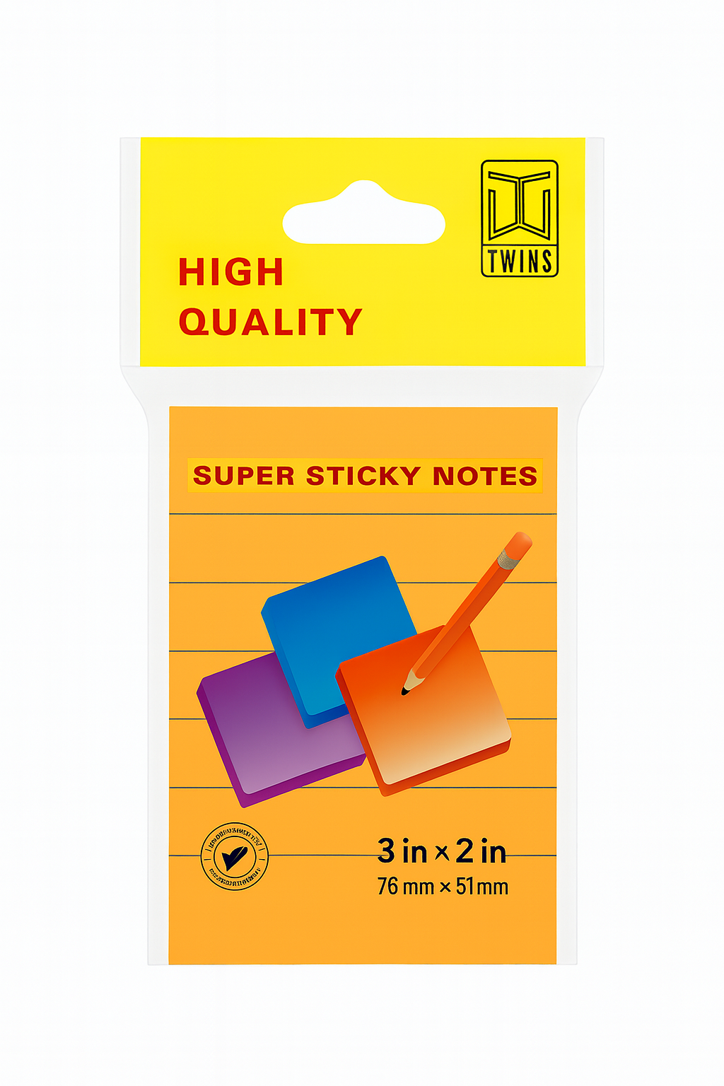 A&T Lined Super Sticky Notes 2x3 || ورق ملاحظات بوست ات ستيكي نوت فسفوري2*3