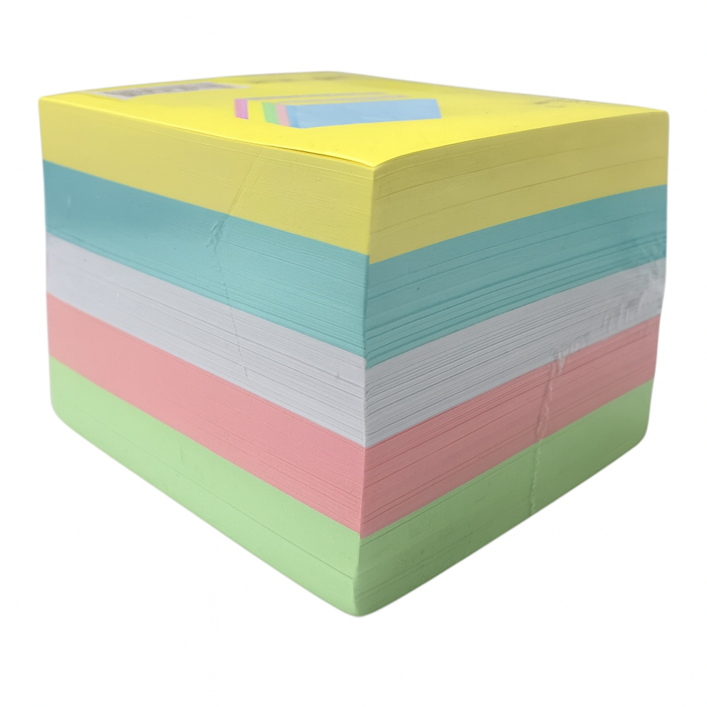 A&T Pastel Notes 750 Pages 85mm || ورق ملاحظات مربع اي اند تي 750 ورقة باستيل 85 مم