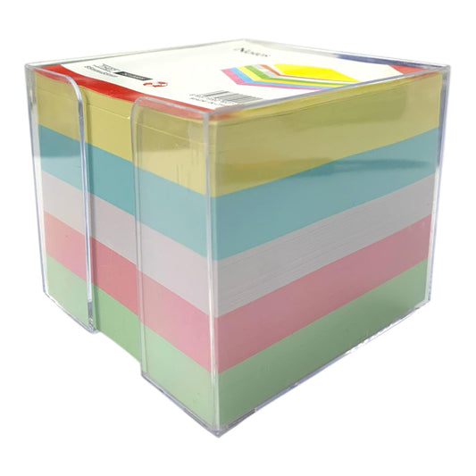 A&T Pastel Notes 750 Pages 85mm with Case || ورق ملاحظات مربع اي اند تي 750 ورقة باستيل 85 مم مع قاعدة