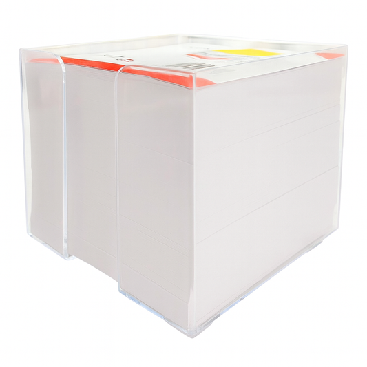 A&T White Notes 750 Pages 85mm with Case || ورق ملاحظات مربع اي اند تي 750 ورقة لون ابيض 85 مم مع قاعدة