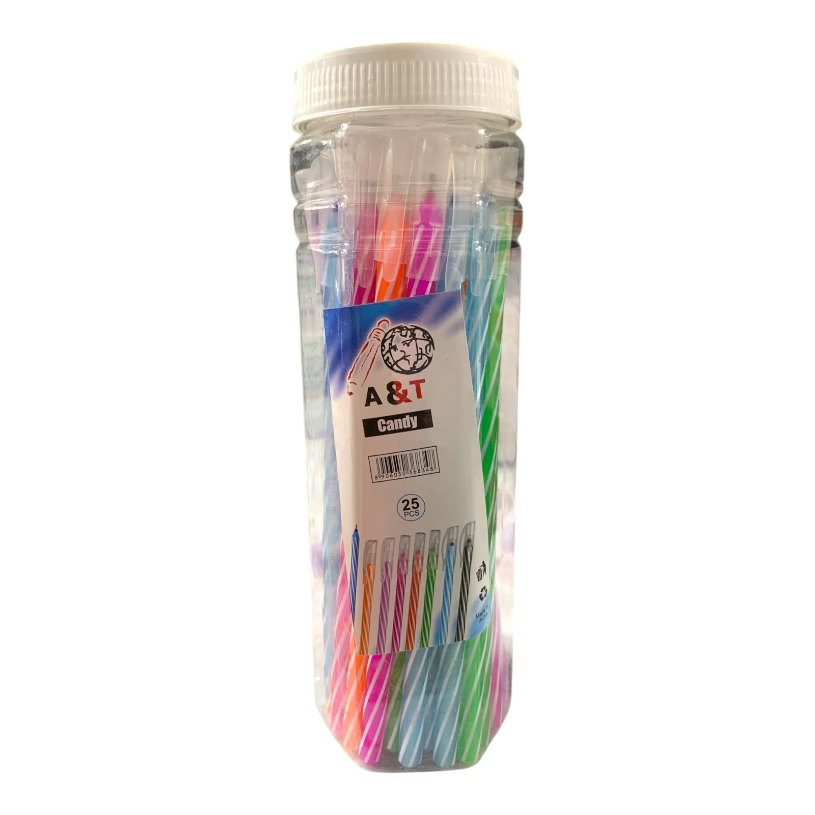 A&T Pen Pack Candy 25 Pcs || اقلام حبر اي اند تي كاندي 25 حبة